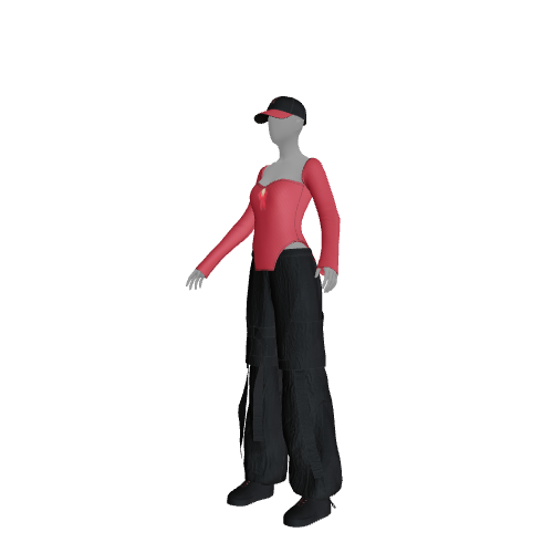 Outfit: red black love