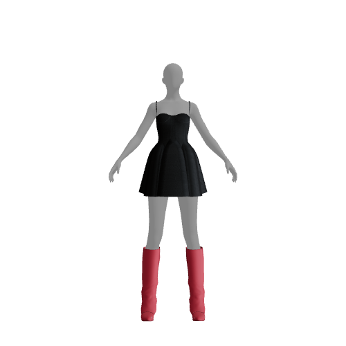 Outfit: black red side
