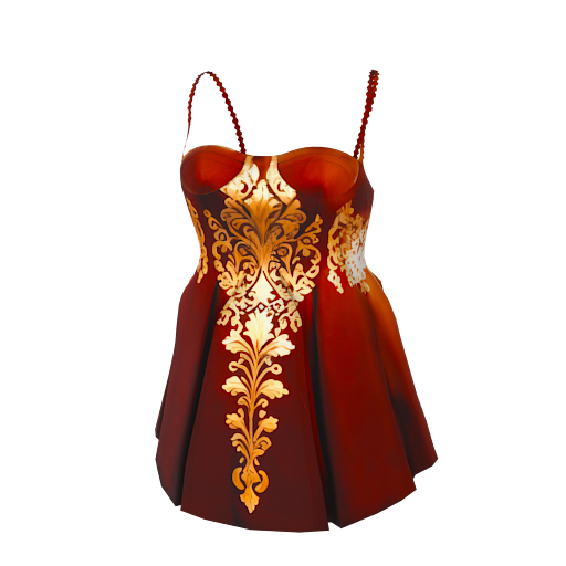 Design a dark red dress wit