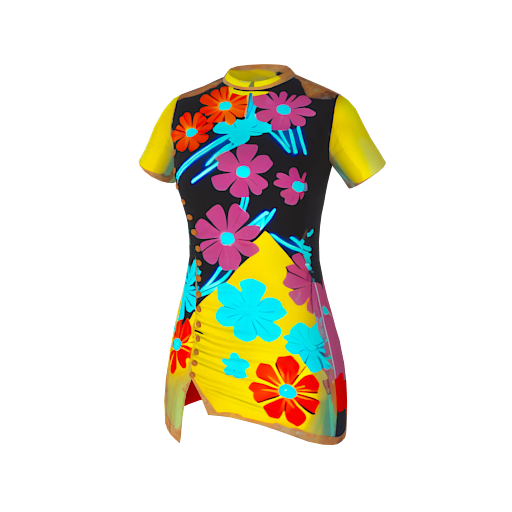 Design a dress with shiny n