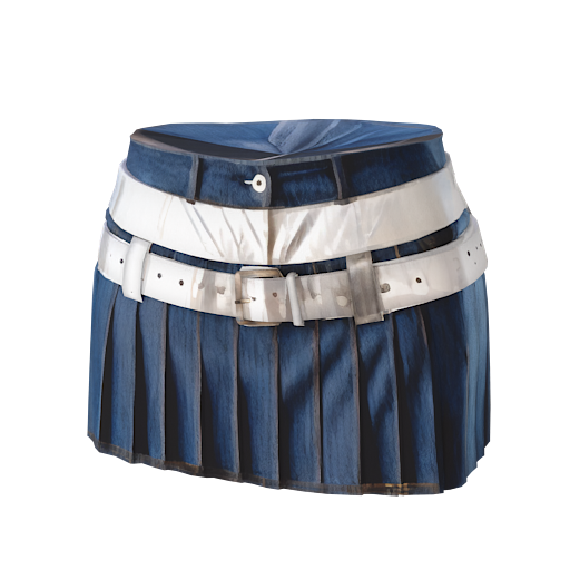 Design pleated denim skirt