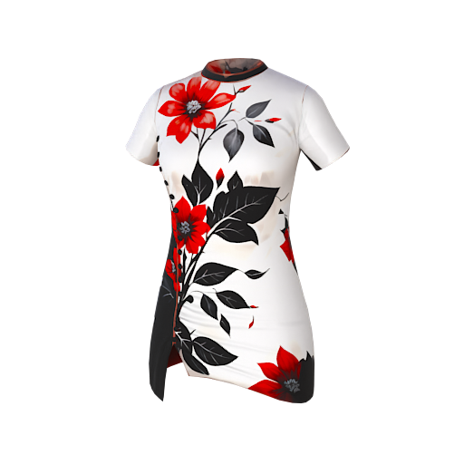 Design red flowers and blac