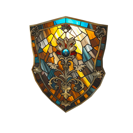 design - stained glass shield by J0