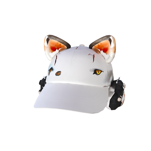 Design white black cat cap
