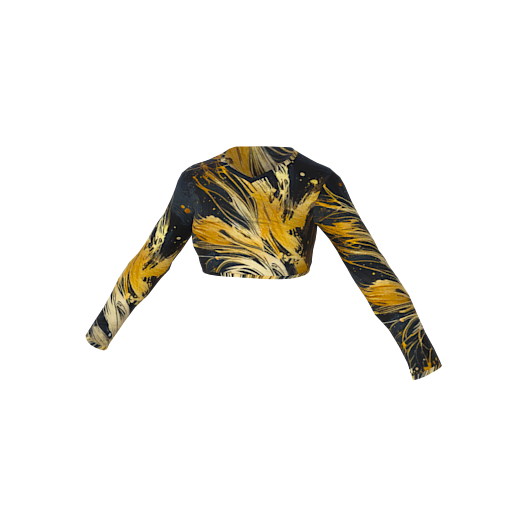 Design Gold Strpe Crop Knit