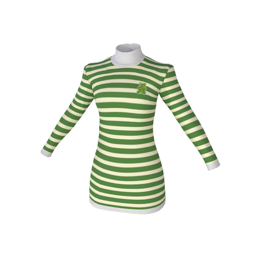 Design green stripe dress