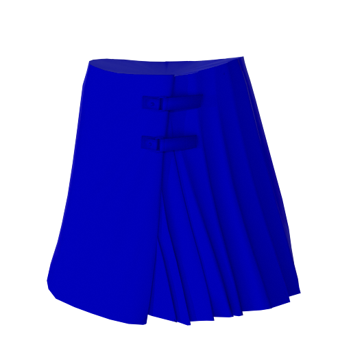 Design Blue Pleated Skirt