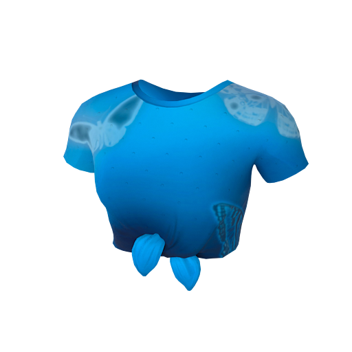 Design Blue Crop Tied Shirt