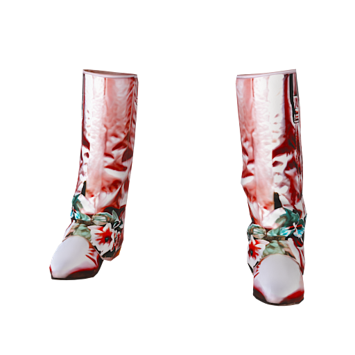 Design pink boot wiht flowe