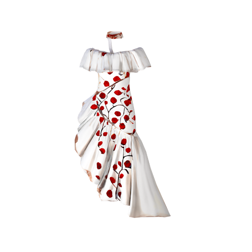 Design white dress with rea