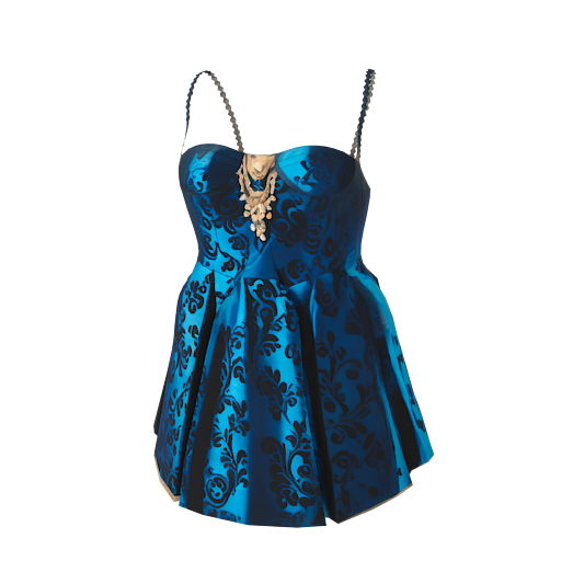 Design dark blue dress with