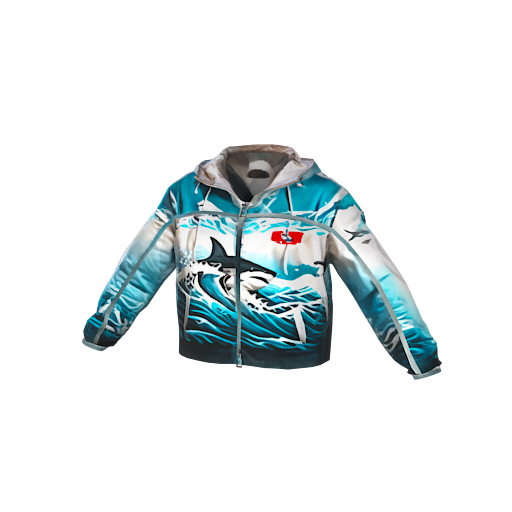 Design shark hoodie sea wav