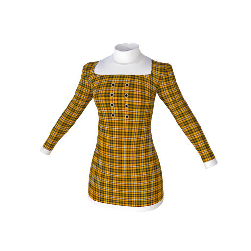 Design yellow check dress