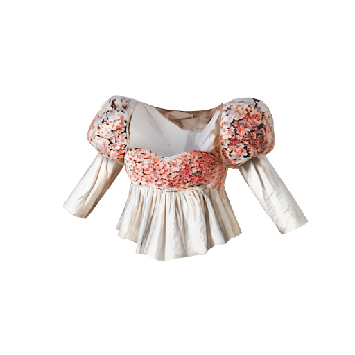 Design Pink Flower Blouse