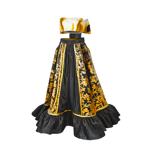 Design black dress with gol